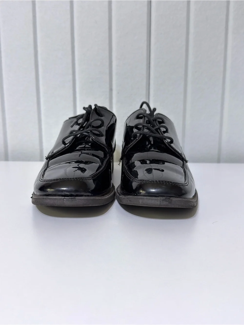 Josmo Black Patent Lace-Up Kids Dress Shoes